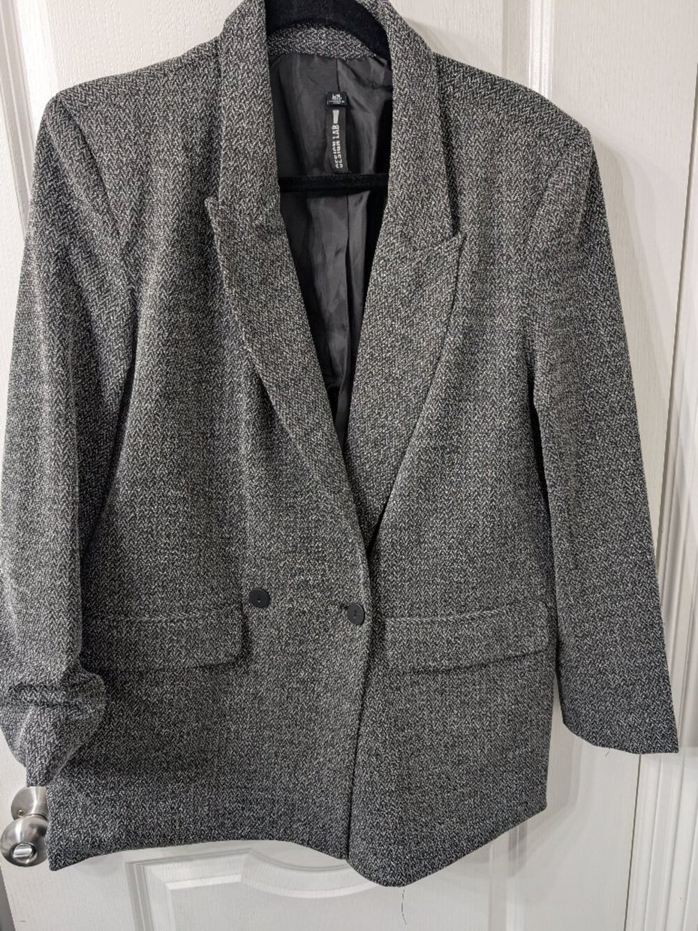 Design lab women's trendy charcoal gray blazer